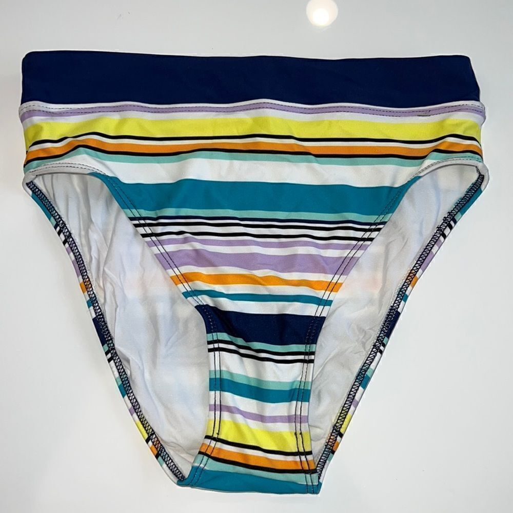 NWOT Next Tabata High Waist & High Leg
Bikini Bottom Small Navy Striped